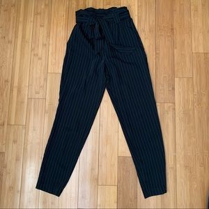 Express High Rise Ankle Striped Dress Pants